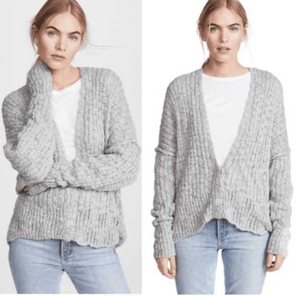 grey slouchy cardigan